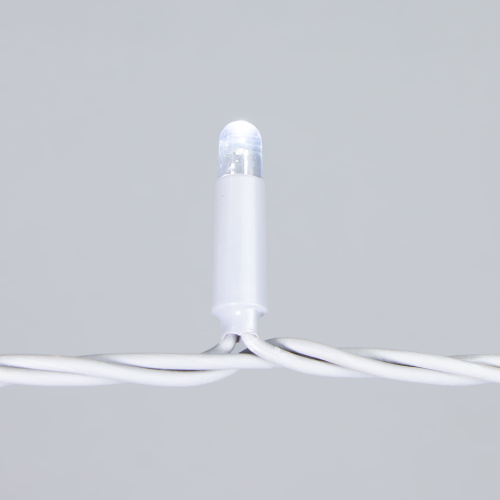 Светодиодная нить 10 м., 24 В, 100 LED, холодный белый, серый провод каучук, LTC (ECO100-5-1W)