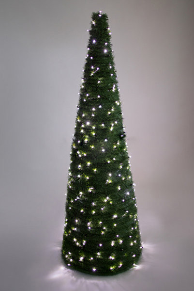 Хвойный конус зеленый 0,5 м. c LED лампами, круглое сечение, ПВХ, Green Trees (GT0,5KONKRLED)