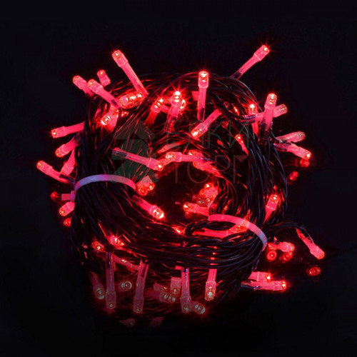 Комплект мерцающих гирлянд на деревья 60 м., 3 луча по 20 м, 24V, 600 красных LED ламп, черный ПВХ, LTC (KDD600BLW-11-1R)