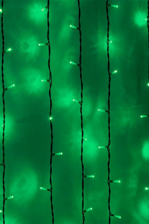 Светодиодный занавес 2*1 м, 220V., 200 зеленых LED ламп, прозрачный ПВХ, Beauty Led (PCL202-10-2G)