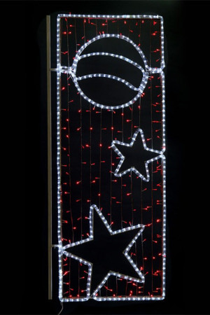 Светодиодная консоль Праздник, 72*160 см., красные LED лампы, прозрачный силикон, LTC (SKL1-2R)