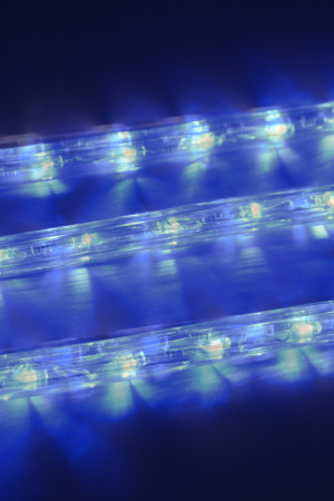 Дюралайт светодиодный 2-х проводной, диаметр 13 мм., 24В, синие LED лампы 36 шт на 1 м., бухта 100 м., статика, Teamprof (TPF-DL-2WH-100-24-B)