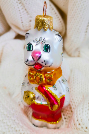 ФУ-15 Ёлочное украшение Котик нарядный 11 см., Коломеев