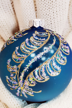 Елочный шар Стразы 8,5 см., Батик (КУ-85-05)