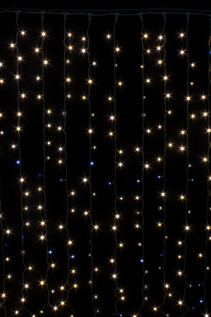 Занавес с мерцающим диодом 3*3 м., 220V, 600 теплых белых LED ламп, черный провод, Winner Light (ww.03.6B.600+)