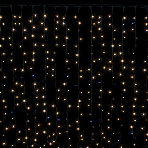 Занавес с мерцающим диодом 3*3 м., 220V, 600 теплых белых LED ламп, черный провод, Winner Light (ww.03.6B.600+)