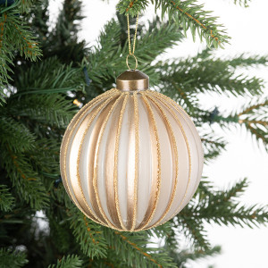 Винтажный стеклянный шар Зефир в карамели 10 см., 1 шт., Karlsbach (13130)