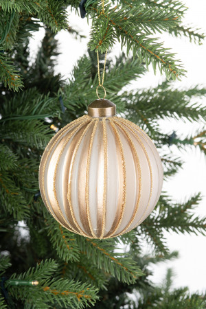 Винтажный стеклянный шар Зефир в карамели 10 см., 1 шт., Karlsbach (13130)