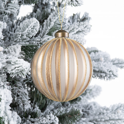 Винтажный стеклянный шар Зефир в карамели 10 см., 1 шт., Karlsbach (13130)