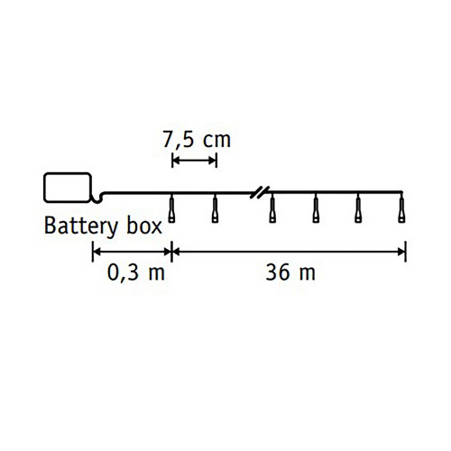 Гирлянда на батарейках 36 м., 480 LED ламп теплого свечения, статика, таймер, LUCA Lighting (85826)