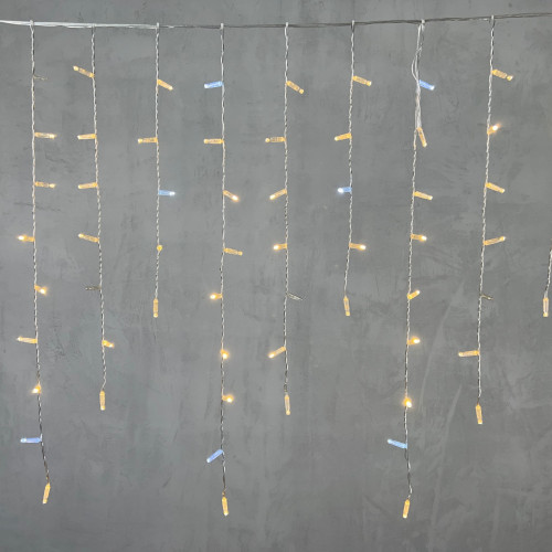 Светодиодная бахрома с колпачком 4,9*0,9 м., 280 теплых белых LED ламп, мерцание, прозрачный провод ПВХ, IP65, Beauty Led (PIL280BLWCAP-10-2WW)