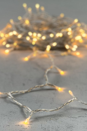 Светодиодная нить 100 экстра теплых белых LED ламп, 10 м., 24В., прозрачный провод ПВХ, LTC (PST100-10-1EWW)