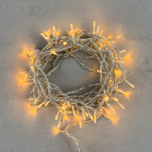 Светодиодная нить 100 экстра теплых белых LED ламп, 10 м., 24В., прозрачный провод ПВХ, LTC (PST100-10-1EWW)