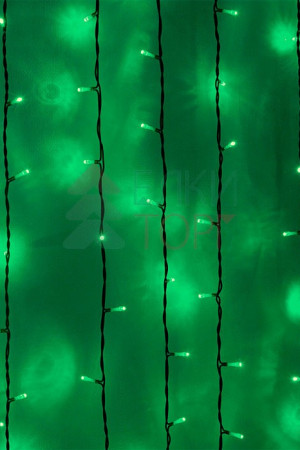 Светодиодный занавес 2*2 м, 220V., 400 зеленых LED ламп, черный ПВХ, Beauty Led (PCL402-11-2G)