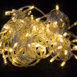 Светодиодная нить 7 м., 220V, 100 теплых белых LED ламп, контроллер, прозрачный провод, Winner (ww.01.5T.100-)