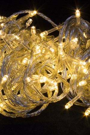 Светодиодная нить 7 м., 220V, 100 теплых белых LED ламп, контроллер, прозрачный провод, Winner (ww.01.5T.100-)