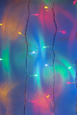 Светодиодный занавес 2*1 м, 220V., 200 разноцветных LED ламп, прозрачный ПВХ, Beauty Led (PCL202-10-2M)