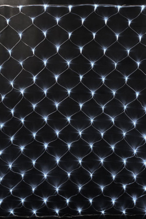 Светодиодная сетка 2*1.5 м., 220V, 192 холодных белых LED лампы, прозрачный провод, Rich LED (RL-N2*1.5-T/W)