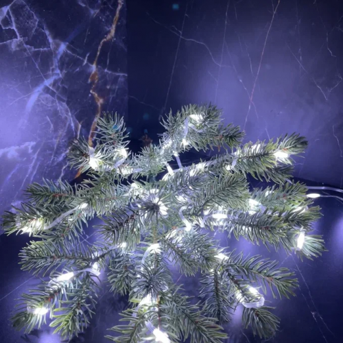 Светодиодная нить Роса 500 холодных ламп, 25 м., плоский провод, прозрачный провод, Luca (89953)