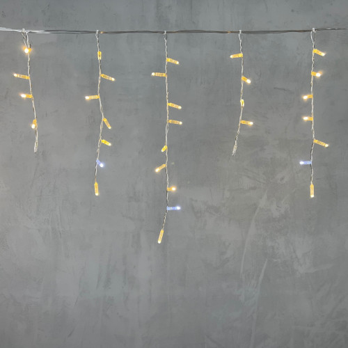 Светодиодная бахрома с колпачком 4,9*0,5 м., 189 теплых белых LED ламп, мерцание, прозрачный провод ПВХ, IP65, Beauty Led (PIL189BLWCAP-10-2WW)