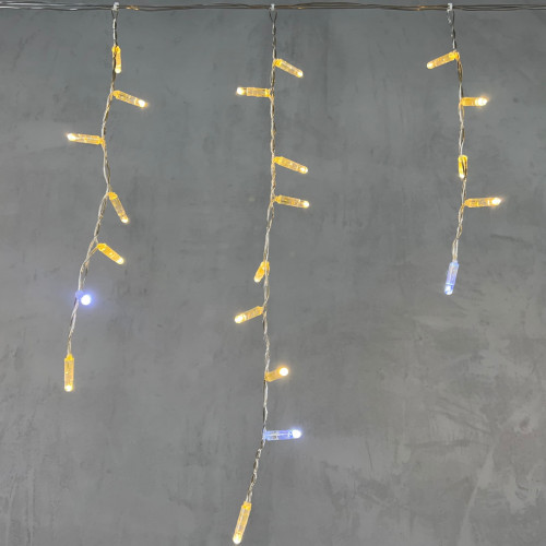 Светодиодная бахрома с колпачком 4,9*0,5 м., 189 теплых белых LED ламп, мерцание, прозрачный провод ПВХ, IP65, Beauty Led (PIL189BLWCAP-10-2WW)