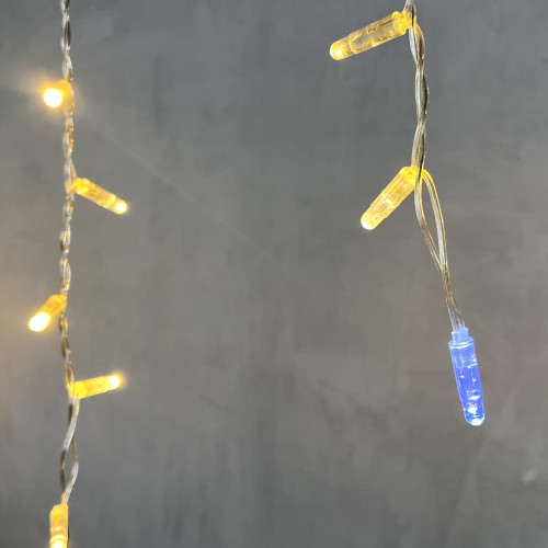 Светодиодная бахрома с колпачком 4,9*0,5 м., 189 теплых белых LED ламп, мерцание, прозрачный провод ПВХ, IP65, Beauty Led (PIL189BLWCAP-10-2WW)