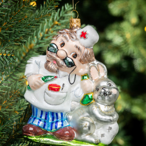 Елочное украшение Доктор Айболит, стекло, 13,5 см., 1 шт., Витус (59327)