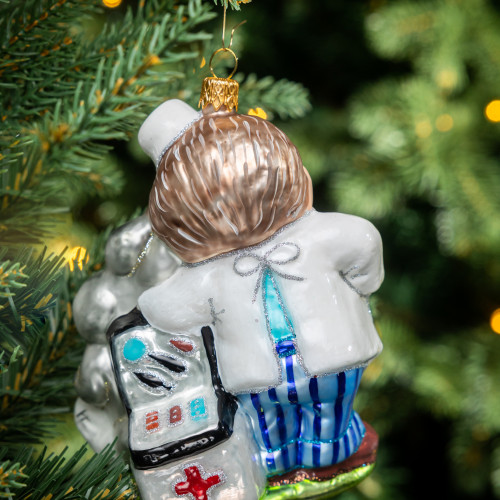 Елочное украшение Доктор Айболит, стекло, 13,5 см., 1 шт., Витус (59327)