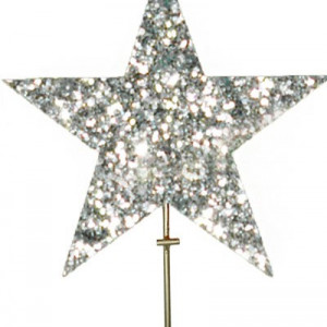 Макушка звезда 40 см., серебро, УКРАШЕНИЕ ДЛЯ ВЫСОТНОЙ ЕЛКИ (MZ-400SILVER)