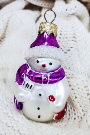 Елочное украшение Снеговик с метлой 9 см., Батик (ФУ-407)