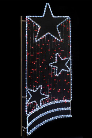 Светодиодная консоль Праздник, 72*180 см., красные LED лампы, прозрачный силикон, LTC (SKL1-2B)