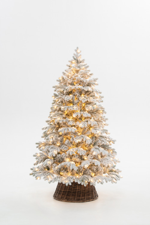 Искусственная елка Аляска заснеженная 210 см., 500 теплых белых LED ламп, литая+пвх, ЕлкиТорг (149210)