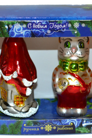 Набор &quot;Кошкин дом&quot; h-11 см, из 2 фигурок, в подарочной упаковке, Батик (НФ-2-119)