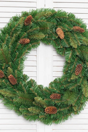 Рождественский венок Байкальский с шишками 60 см., Леска+ПВХ, ЕлкиТорг (52076) 
