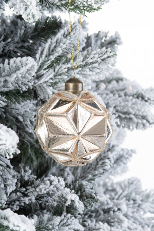 Винтажный  стеклянный шар Грани мироздания 8 см., 1 шт., Karlsbach (13131)