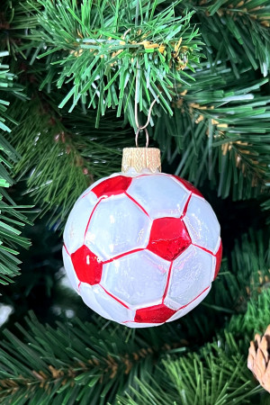 Елочное украшение Мяч, красный, стекло, 5,5 см., 1 шт., Витус (А192-красный)
