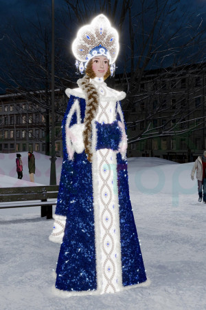 Светодиодная фигура из мишуры Снегурочка в синей шубе 3.38 м., Conso (3DGR814-B)