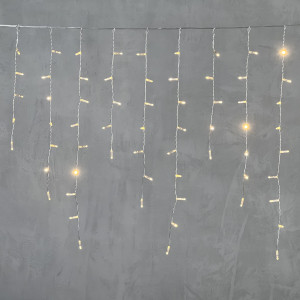 Светодиодная бахрома с колпачком 3,2*0,9 м., 180 теплых белых LED ламп, прозрачный провод ПВХ, IP65, LTC (PIL180CAP-10-2WW)