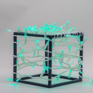 Светодиодная гирлянда 10 м. с колпачком, 100 LED, аква, 220 В, статика, прозрачный провод ПВХ, IP65, LTC (PST100CAP-10-2A)