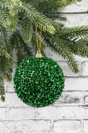 Шар новогодний Бисер 20 см., зеленый, пенопласт, Christmas DeLuxe (11872) 
