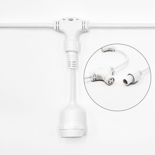 Белт-Лайт UNIBELT 5 м., провод белый Каучук, шаг 50 см., 10 подвесных патронов, IP65, LTC (UBL5m/10L-8)