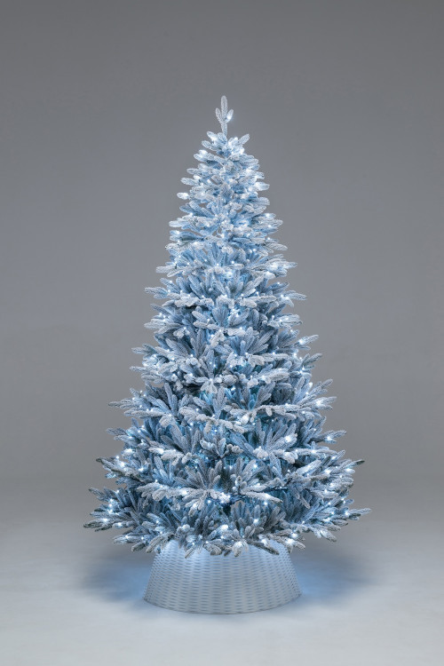 Искусственная елка Хеймдалль заснеженная 240 см., 100% литая хвоя, с холодными Led лампами, ЕлкиТорг (236240)