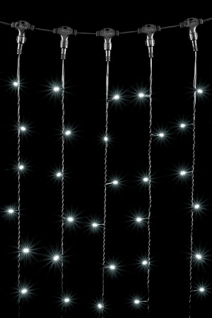 Светодиодный занавес 2*2 м., 400 белых LED ламп, черный провод ПВХ, LTC (PCL402-11-2W)