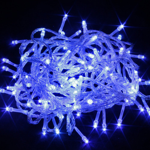 Светодиодная нить 7 м., 220V, 100 синих LED ламп, контроллер, прозрачный провод, Winner Light (b.01.5T.100-)