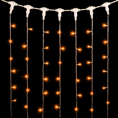 Светодиодный занавес 2*1 м., 200 желтых LED ламп, прозрачный провод ПВХ, Beauty Led (PCL202-10-2Y)