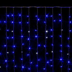 Занавес с мерцающим диодом 2*3 м., 220V, 320 синих LED ламп, соединяемый, прозрачный провод, Winner Light (b.03.5T.320+)
