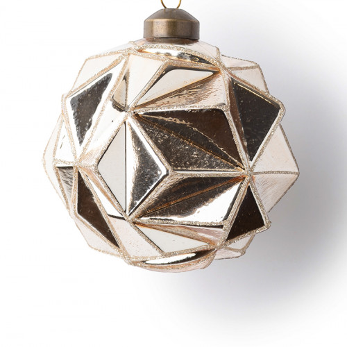 Винтажный  стеклянный шар Грани мироздания 10 см., 1 шт., Karlsbach (13132)