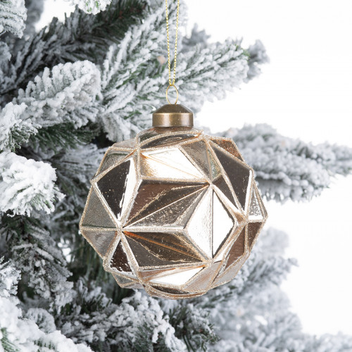 Винтажный  стеклянный шар Грани мироздания 10 см., 1 шт., Karlsbach (13132)