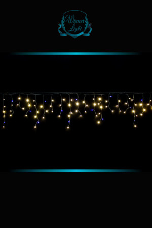 Бахрома-ПВХ 850 теплых белых LED 25 м. 0,6*0,4*0.3, мерцающий диод, черный провод, IP54, Winner (ww.02.6B.850+)