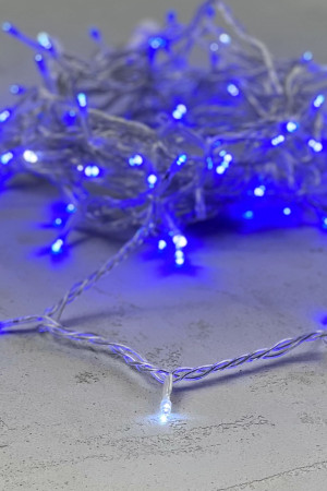 Светодиодная нить 100 синих LED ламп с мерцанием, 10 м., 24В, прозрачный провод ПВХ, LTC (PST100BLW-10-1B)
